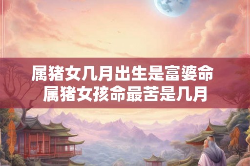 属猪女几月出生是富婆命 属猪女孩命最苦是几月