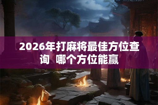 2026年打麻将最佳方位查询 哪个方位能赢 2026年打麻将最佳方位查询 哪个方位能赢