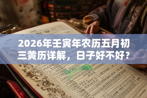 2026年壬寅年农历五月初三黄历详解,日子好不好? 2026年壬寅年农历五月初三黄历详解,日子好不好?