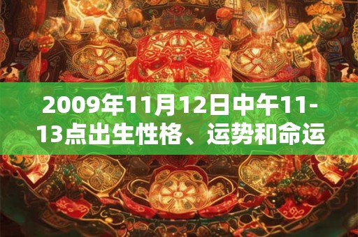 2009年11月12日中午11-13点出生性格、运势和命运
