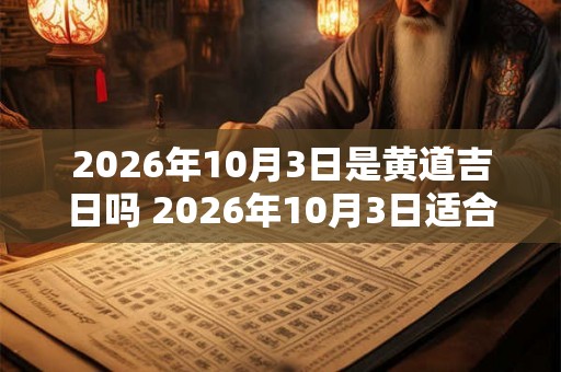 2026年10月3日是黄道吉日吗 2026年10月3日适合选黄道吉日吗 2026年10月3日是黄道吉日吗 2026年10月3日适合选黄道吉日吗