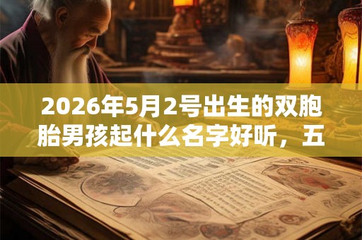2026年5月2号出生的双胞胎男孩起什么名字好听，五行属什么