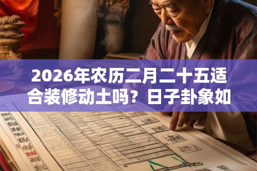 2026年农历二月二十五适合装修动土吗？日子卦象如何？