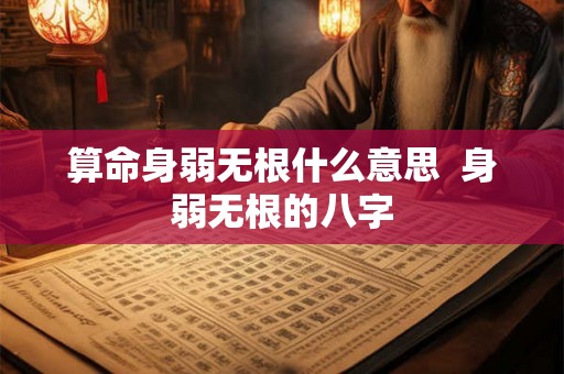 算命身弱无根什么意思 身弱无根的八字 算命身弱无根什么意思 身弱无根的八字