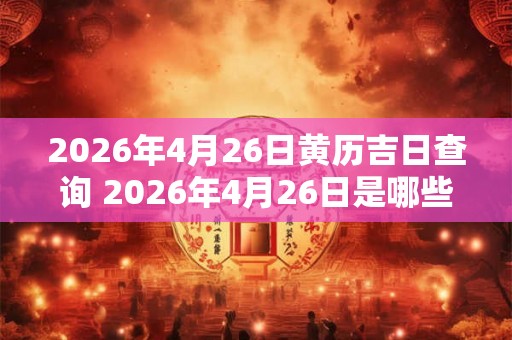 2026年4月26日黄历吉日查询 2026年4月26日是哪些黄历吉日