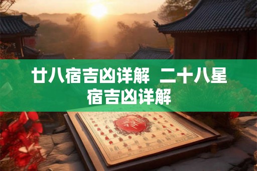 廿八宿吉凶详解  二十八星宿吉凶详解
