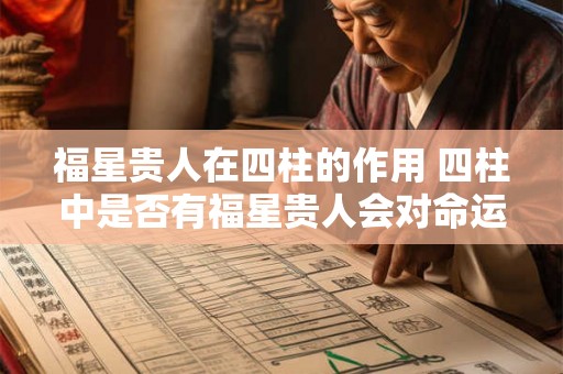 福星贵人在四柱的作用 四柱中是否有福星贵人会对命运产生什么作用