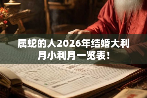 属蛇的人2026年结婚大利月小利月一览表！