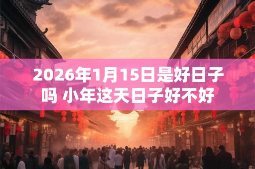 2026年1月15日是好日子吗 小年这天日子好不好