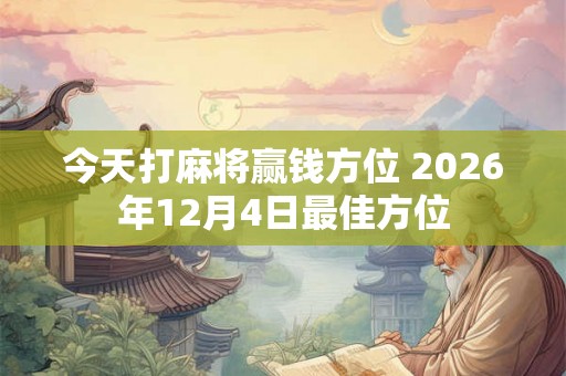 今天打麻将赢钱方位 2026年12月4日最佳方位