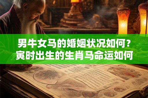 男牛女马的婚姻状况如何？寅时出生的生肖马命运如何？