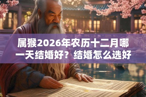 属猴2026年农历十二月哪一天结婚好?结婚怎么选好日子? 属猴2026年农历十二月哪一天结婚好?结婚怎么选好日子?
