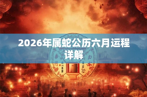 2026年属蛇公历六月运程详解 2026年属蛇公历六月运程详解