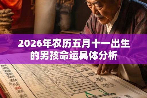 2026年农历五月十一出生的男孩命运具体分析