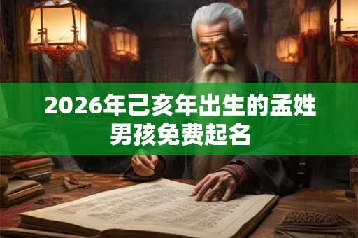 2026年己亥年出生的孟姓男孩免费起名