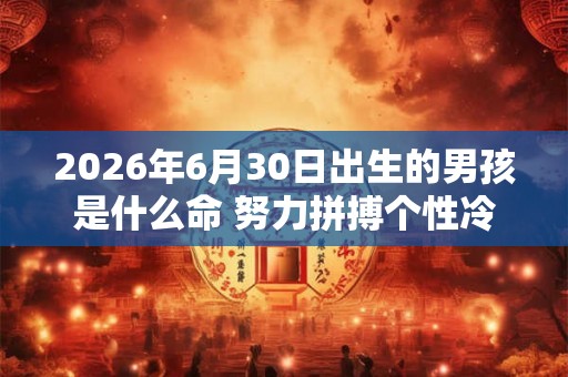 2026年6月30日出生的男孩是什么命 努力拼搏个性冷静