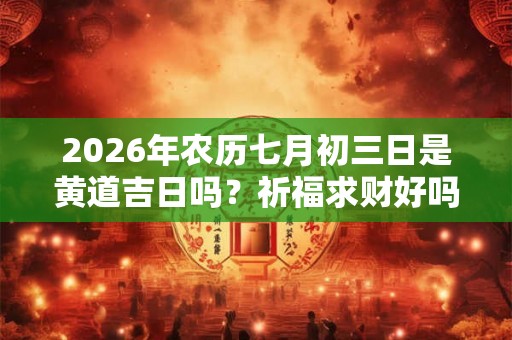 2026年农历七月初三日是黄道吉日吗？祈福求财好吗？