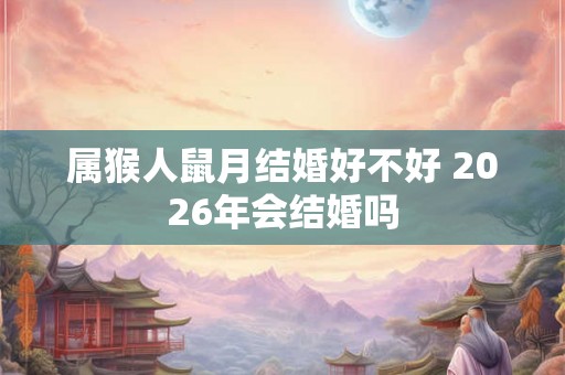 属猴人鼠月结婚好不好 2026年会结婚吗