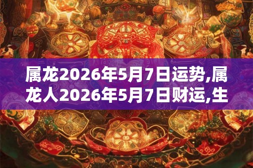 属龙2026年5月7日运势,属龙人2026年5月7日财运,生肖龙2026年5月7日运势