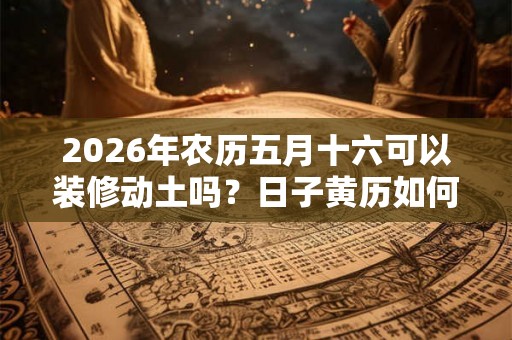 2026年农历五月十六可以装修动土吗？日子黄历如何？