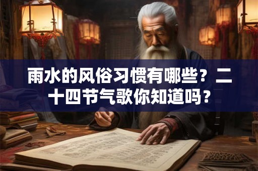雨水的风俗习惯有哪些？二十四节气歌你知道吗？
