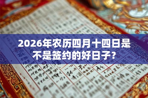 2026年农历四月十四日是不是签约的好日子？