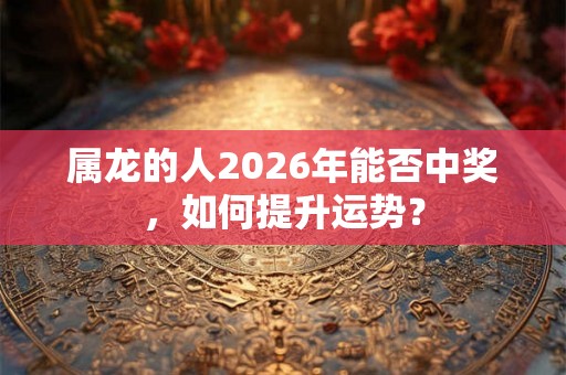 属龙的人2026年能否中奖，如何提升运势？
