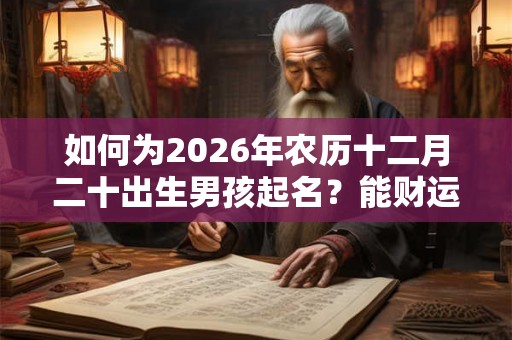 如何为2026年农历十二月二十出生男孩起名？能财运亨通吗？
