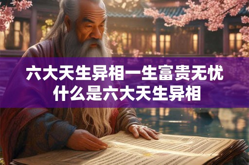 六大天生异相一生富贵无忧 什么是六大天生异相