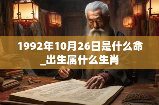 1992年10月26日是什么命_出生属什么生肖
