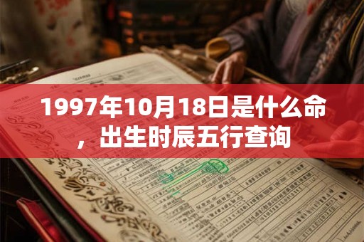 1997年10月18日是什么命,出生时辰五行查询 1997年10月18日是什么命,出生时辰五行查询