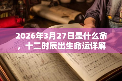 2026年3月27日是什么命，十二时辰出生命运详解