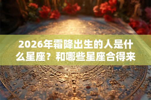 2026年霜降出生的人是什么星座？和哪些星座合得来？
