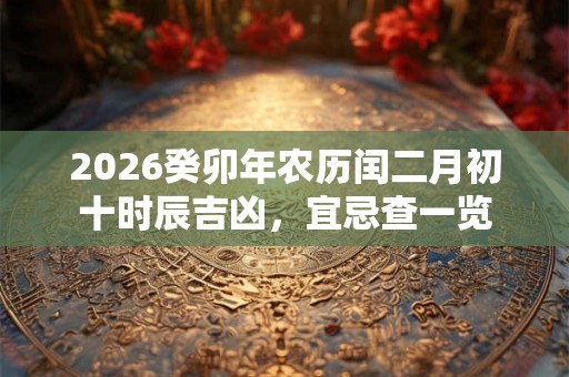 2026癸卯年农历闰二月初十时辰吉凶，宜忌查一览