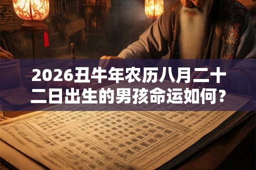 2026丑牛年农历八月二十二日出生的男孩命运如何？