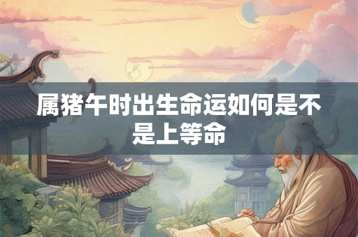 属猪午时出生命运如何是不是上等命