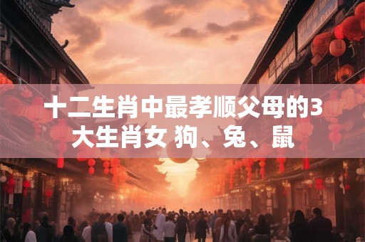 十二生肖中最孝顺父母的3大生肖女 狗、兔、鼠