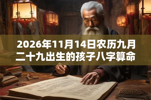 2026年11月14日农历九月二十九出生的孩子八字算命起名字