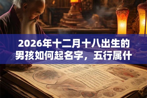 2026年十二月十八出生的男孩如何起名字，五行属什么