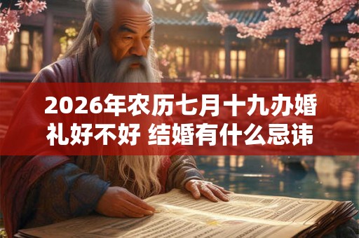 2026年农历七月十九办婚礼好不好 结婚有什么忌讳 2026年农历七月十九办婚礼好不好 结婚有什么忌讳