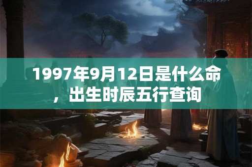 1997年9月12日是什么命,出生时辰五行查询 1997年9月12日是什么命,出生时辰五行查询
