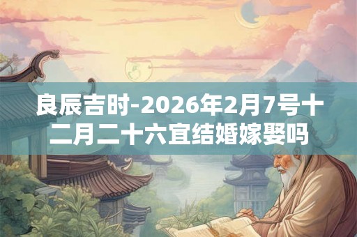良辰吉时-2026年2月7号十二月二十六宜结婚嫁娶吗