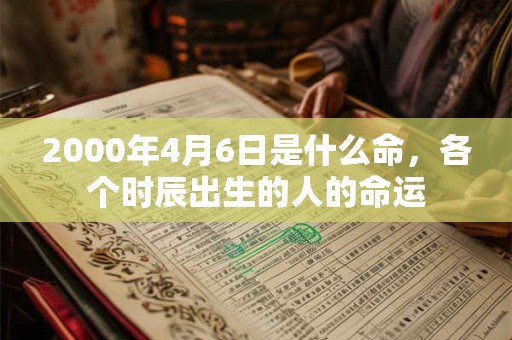 2000年4月6日是什么命，各个时辰出生的人的命运