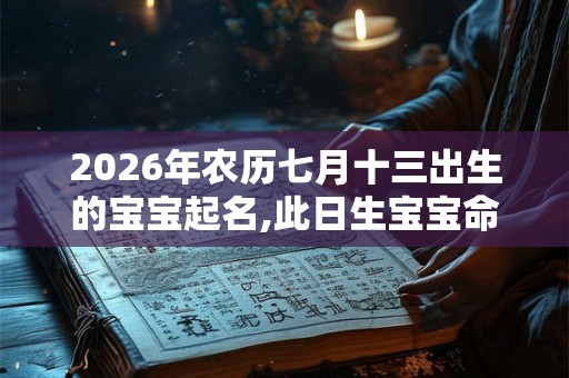 2026年农历七月十三出生的宝宝起名,此日生宝宝命好吗？