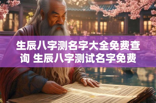 生辰八字测名字大全免费查询 生辰八字测试名字免费 生辰八字测名字大全免费查询 生辰八字测试名字免费