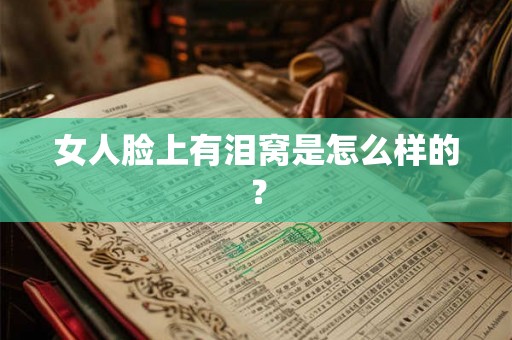 女人脸上有泪窝是怎么样的? 女人脸上有泪窝是怎么样的?
