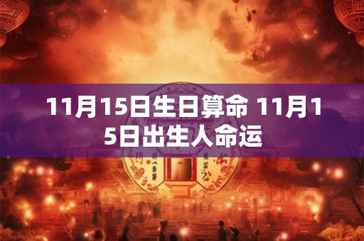 11月15日生日算命 11月15日出生人命运