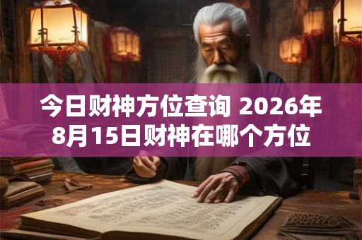 今日财神方位查询 2026年8月15日财神在哪个方位