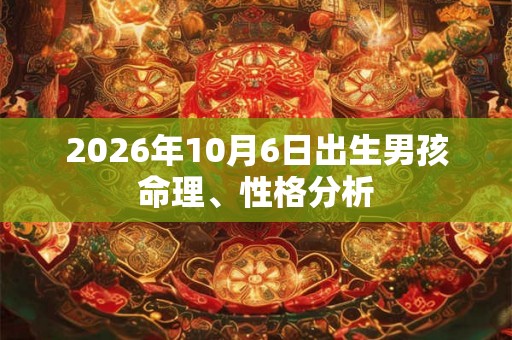 2026年10月6日出生男孩命理、性格分析