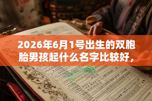 2026年6月1号出生的双胞胎男孩起什么名字比较好，五行属什么